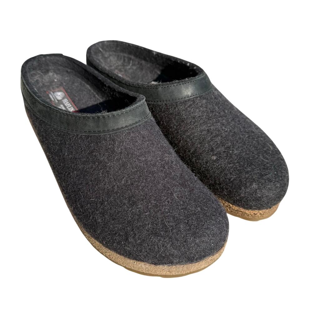 Haflinger Unisex Pure New Wool Slip-On House Shoes, Slippers, Gray, Size 44